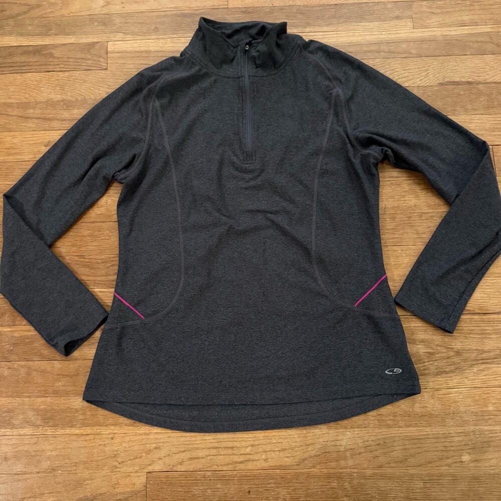 Champion gray pink zip up long sleeve pullover size large L
b31